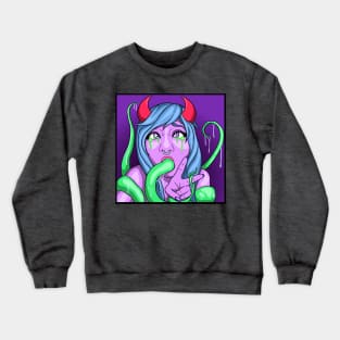 Neon Pastel Tentacle Demon Girl Crewneck Sweatshirt